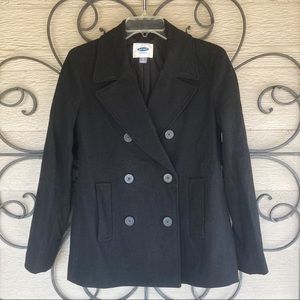 Old Navy Wool Blend Black Pea Coat SZ S